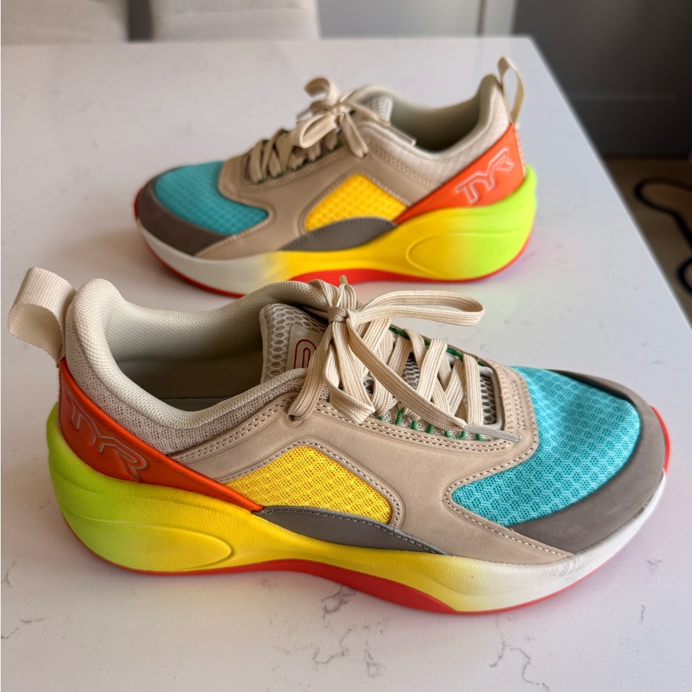 TYR Women's Colorful Sneakers - Blue, Yellow, Green, Tan, and Orange - Picture 3 of 7